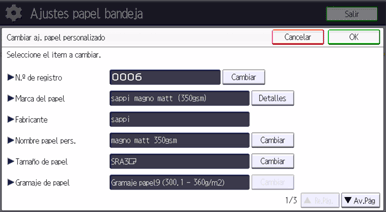 Ilustración de la pantalla del panel de mandos