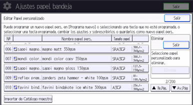Ilustración de la pantalla del panel de mandos
