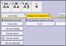 Ilustración de la pantalla del panel de mandos