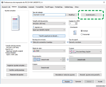Ilustración de la pantalla del driver
