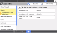 Ilustración de la pantalla del panel de mandos