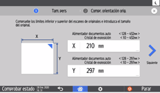 Ilustración de la pantalla del panel de mandos