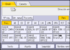Ilustración de la pantalla del panel de mandos