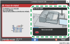 Ilustración de la pantalla del panel de mandos