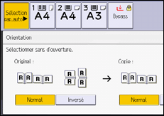 Illustration de l'écran du panneau de commande