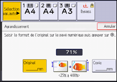 Illustration de l'écran du panneau de commande