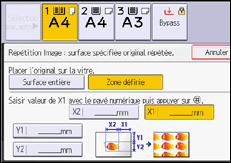 Illustration de l'écran du panneau de commande