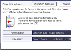 Illustration de l'écran du panneau de commande