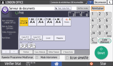 Illustration de l'écran du panneau de commande