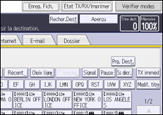 Illustration de l'écran du panneau de commande