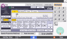 Illustration de l'écran du panneau de commande