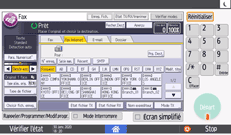 Illustration de l'écran du panneau de commande