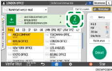 Illustration de l'écran du panneau de commande