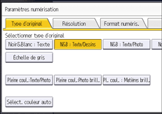 Illustration de l'écran du panneau de commande