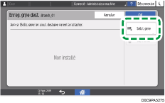 Illustration de l'écran du panneau de commande