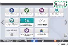 Illustration de l'écran du panneau de commande