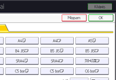 A kezelőpanel ismertetése