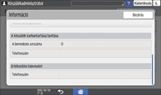A kezelőpanel ismertetése