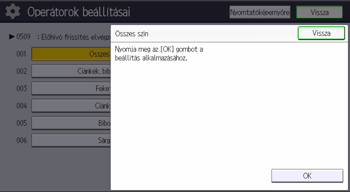 A kezelőpanel ismertetése
