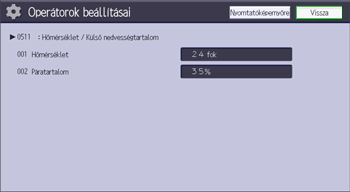 A kezelőpanel ismertetése