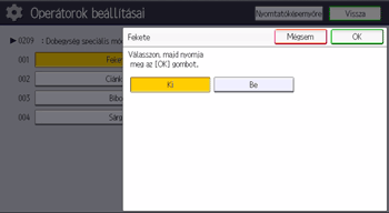 A kezelőpanel ismertetése