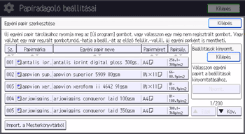 A kezelőpanel ismertetése