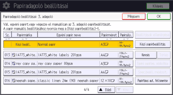 A kezelőpanel ismertetése