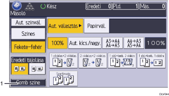 Kezelőpanel képernyőjének számozott jelölésű illusztrálása