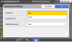 A kezelőpanel ismertetése