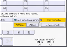 Illustrazione della schermata sul pannello di controllo