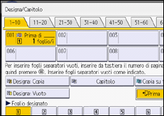 Illustrazione della schermata sul pannello di controllo