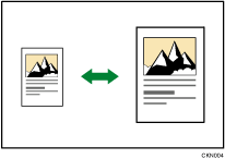 Illustrazione di Riduzione/Ingrandimento predefinito