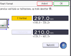 Illustrasjon av betjeningspanelet