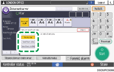 Illustrasjon av betjeningspanelet