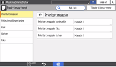 Illustrasjon av betjeningspanelet