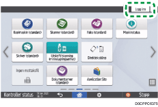 Illustrasjon av betjeningspanelet