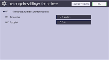 Illustrasjon av betjeningspanelet