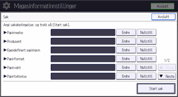 Illustrasjon av betjeningspanelet