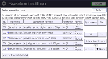 Illustrasjon av betjeningspanelet
