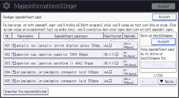 Illustrasjon av betjeningspanelet