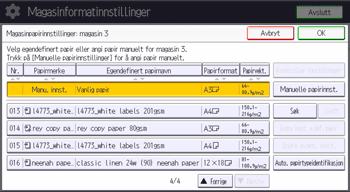 Illustrasjon av betjeningspanelet