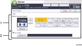 Illustrasjon av betjeningspanelet med nummererte bildetekster