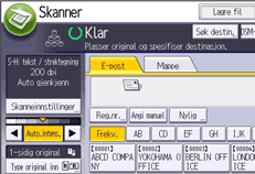 Illustrasjon av betjeningspanelet