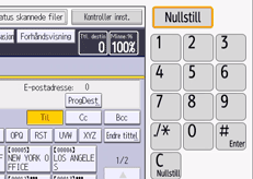 Illustrasjon av betjeningspanelet