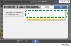 Illustrasjon av betjeningspanelet
