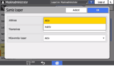 Illustrasjon av betjeningspanelet