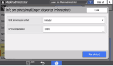 Illustrasjon av betjeningspanelet