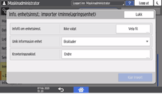 Illustrasjon av betjeningspanelet