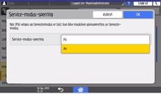 Illustrasjon av betjeningspanelet