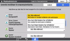 Illustrasjon av betjeningspanelet